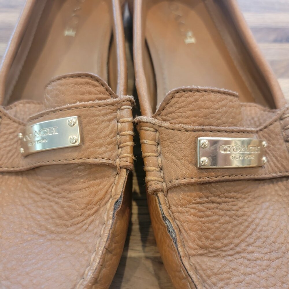 COACH Fredrica Pebble Grain Leather Loafers - Ginger - Picture 4 of 12